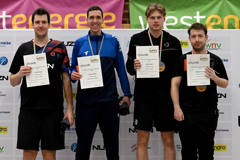 TT 78. Westdeutsche Einzelmeisterschaften Damen und Herren am 18.01.2026 im Sportzentrum Nord in Waltrop


Foto: Jörg Fuhrmann