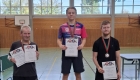 Erwachsenen B Einzel (v.l.n.r.): Achim Meise (VfB Fichte), Mats Globich, Alexander Erfurt (beide Gadderbaumer TV)