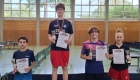 Jugend 19 B Einzel (v.l.n.r.): Bilal Akhmassi (SV Brackwede), Piet Meyer (TSVE), Niklas Philipp (Gadderbaumer TV), Isabella Joneleit (VfL Oldentrup)